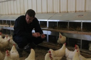 Hunter tours one of our many flock farms.