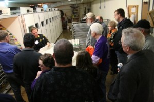 A demonstration during the tour of the hatchery operations.
