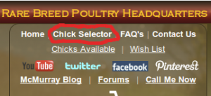 McMurray Hatchery Chick Selector