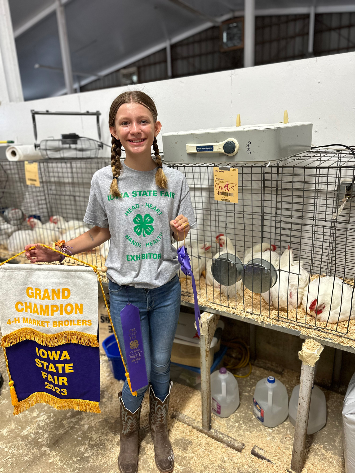 McMurray Hatchery | 4-H Winners | Aubrey Otto, Iowa State Fair, Market Broiler Pen